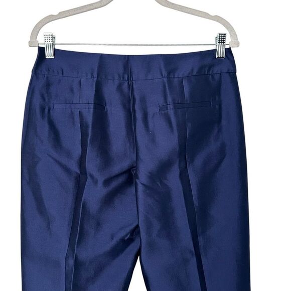 Talbots Navy Blue Silk Cropped Pants The Grace Fit - Picture 4 of 8